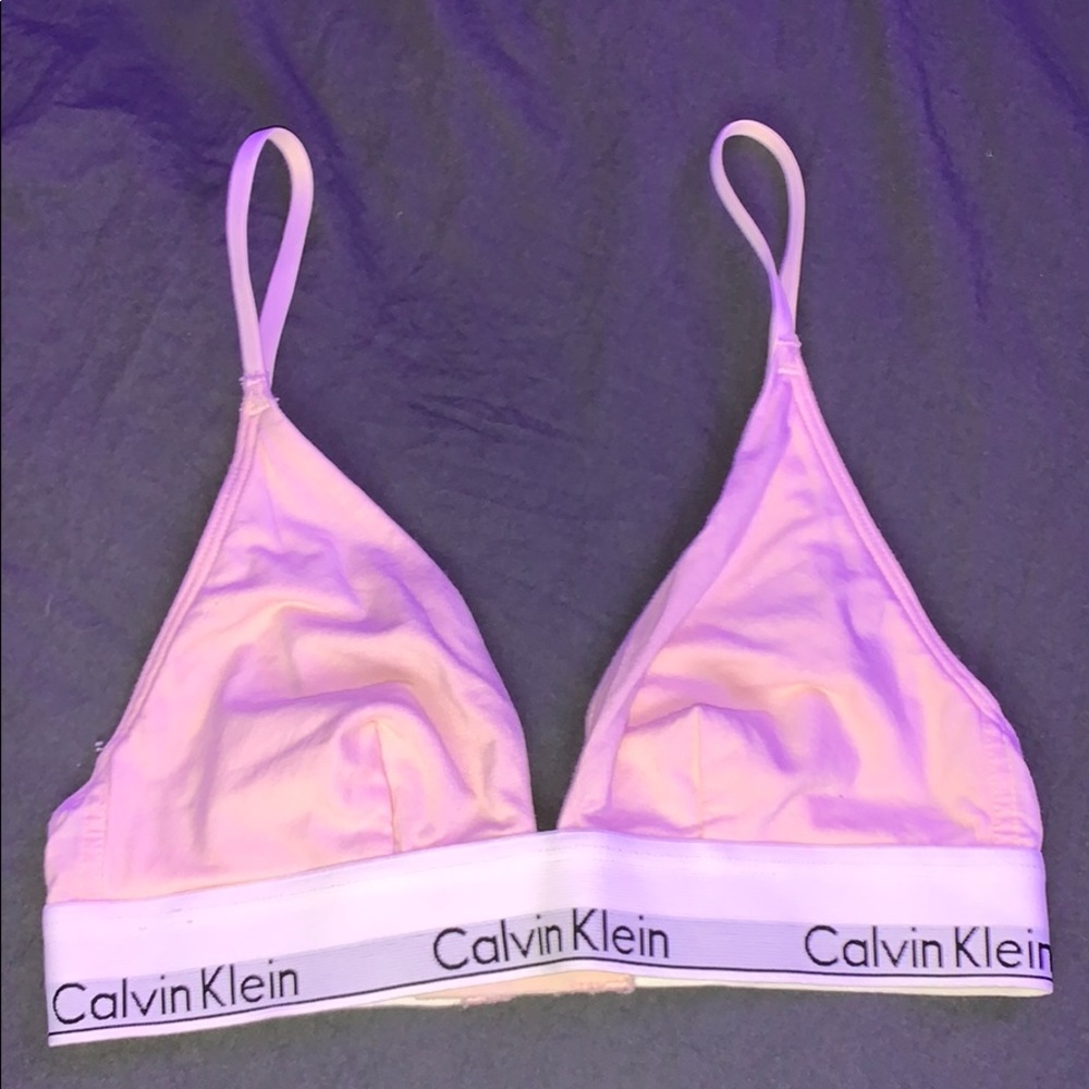 calvin klein pink triangle bralette